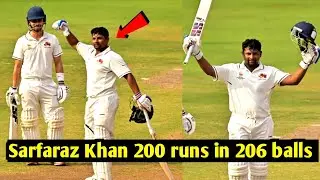 Sarfaraz Khan Double Hundred In Ranji Trophy | Sarfaraz Khan 200 Runs today | Sarfaraz Khan Century.