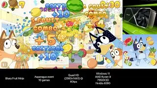 Bluey Fruit Ninja on Windows PC - Asparagus (10 games)