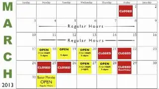 March 2013 Calendar Slide