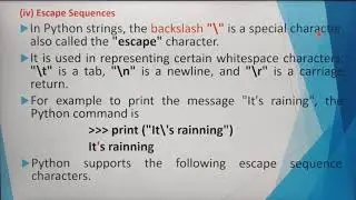 Escape Sequences  in python with demo, in tamil, Part 12, Chapter 5, Unit 2,  A. Jaya Mabel Rani