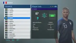 PES 2019 - France Face and Player Ratings