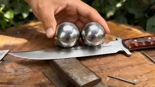 Forging an Outdoor Knife from a Large Bearing Ball#HandForged#BladeSmithing #TraditionalCraft