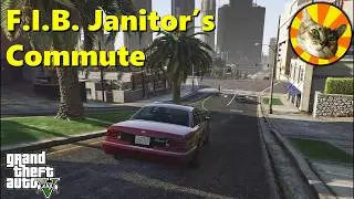 FIB janitor drives to work | GTA V driving roleplay
