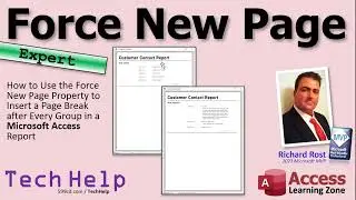 Use the Force New Page Property to Insert a Page Break after Each Group in a Microsoft Access Report