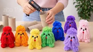 Cutest Yarn Dog from Toilet Paper Rolls 🐶 | Super Easy DIY Craft