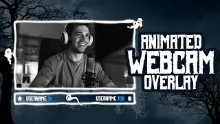 Horror Twitch Webcam Overlay | Animated Halloween Horror Ghost Frame | White Glow Facecam