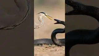 Wings of the Hunt: The Snakebird vs. the Black Mamba#PythonVsLion#WildlifeBattle