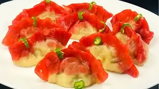 Chicken Momos|Double Colour Momo Recipe |Chicken Dumplings | Food and Flavours By Sabna |
