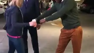 The good place cast learn how to floss.