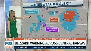 Blizzard Warning In Central Kansas, Blinding Snow Potential