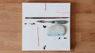 SIMPLE ABSTRACT Painting using acrylic paint / Just Spreading colour on canvas #acrylic #painting