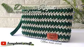 DOMPET RAJUT MINI BEAN STITCH - DOMPET RAJUT TERBARU MODEL MODERN - TUTORIAL CROCHET - ಹೆಣಿಗೆ ಕೈಚೀಲ