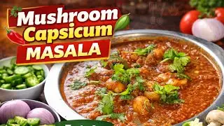 Delicious & easy Mushroom Capsicum Sabji ready in minutes! 🍄🌶️  Perfect for roti, paratha, or rice. 