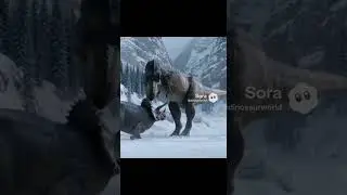 Snow Battle, T Rex vs Triceraptops #jurassic #godzilla