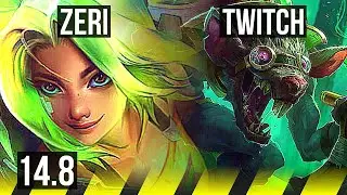 ZERI & Yuumi vs TWITCH & Sona (ADC) | 72% winrate, Legendary, 19/4/8, 46k DMG | EUW Diamond | 14.8