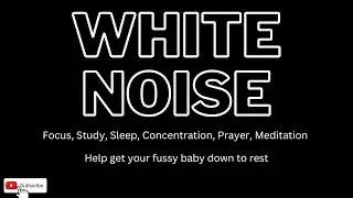 White Noise with Black Screen | Focus, Sleep, Study, Fussy Baby, Tired Kids, Relax | 1 Hour Version