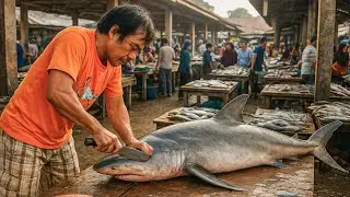 PERFECT FISH CUTTING || SHARK FISH CUTTING TRADITIONAL TECHNIQUES