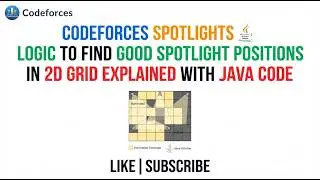 Codeforces - Spotlights -Logic To Find Good Spotlight Positions In 2 D Grid Explained With Java Code