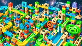 Гонка Marble Run ASMR Американские горки: мягкий баланс энергии движения и визуального покоя