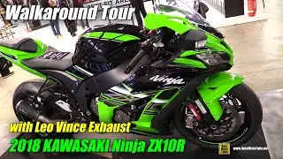 2018 Kawasaki Ninja ZX10R with Leo Vince Exhaust - Walkaround - 2018 EICMA Milan