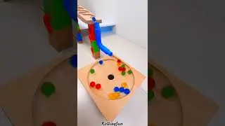 Colorful Marble Run ASMR: Zig-Zag Wooden Track! 🔴🔵Mazedar Marble Race! Wood Track aur Colorful Balls