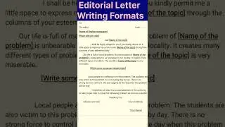 Editorial Letter Writing Format#vocabulary #wbchse #shortvideos #englishvocab #trending #viralvideos