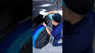 Can&rsquo;t go wrong with a Satin Black Car Wrap! #carwrapping #carcustomization #asmr