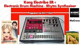 Korg Electribe ER 1. Rhythm Synthesizer MK I. Programs, sounds, patches, loop nr A01 - A63.