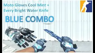 Moto Gloves Cool Mint + All Bright Water Knife | BLUE COMBO | CS2 Showcase