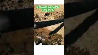 Frozen ice come out pipe frozen winter, water freez and became ice #shortvideo #trending