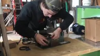 KMG Belt Grinder Setup