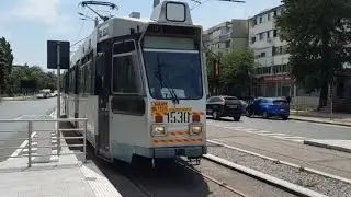 Galați:  Călătorie cu tramvaiul ZGT-6 #1530(linia 7) între stațiile Gheorghe Doja - Piața Energiei