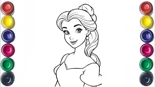 Beautiful Belle Drawing for Kids, Painting & Coloring for Kids | Let's draw Together