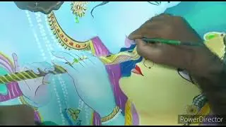 Radha Krishna wall painting/3d painting home design#prasannaart #radhakrishna