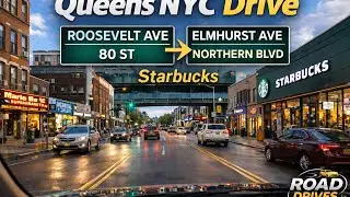 Queens NYC Drive: Roosevelt Ave & 80th St to Starbucks | Elmhurst Ave & Northern Blvd