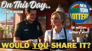 On This Day - 30th Of March. Heartwarming Story: The Waitress, The Cop, and the Lottery Ticket. 😊