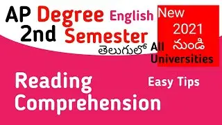 Reading Comprehension in Telugu I new AP Degree Semester 2 English
