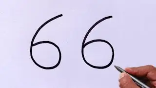 How to draw butterfly from number 66 | Butterfly Drawing Easy  Tutorial | Number Drawing