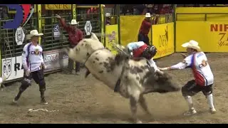College National Finals Rodeo in Wyoming: Bullfighters and Bull Riding