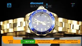 Invicta 8944 Women's Pro Diver Gold Tone Stainless Steel Blue Dial Dive Watch Review Video