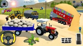 Load Bori into a JCB Tractor Trolley challenge| Dumper Truck and Lorry Truck Loading Bori in Game#28