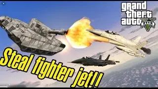 GTA 5| HOW TO STEAL A JET FROM THE MILITARY BASE ( and fail)