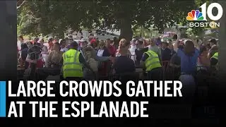 Large crowds gather for Boston Pops Fireworks Spectacular