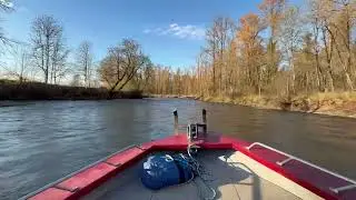 A little down river through a kind of technical section on a local river.