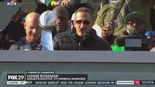 Eagles GM Howie Roseman speaks at Super Bowl Parade | Live on FOX 29 Philadelphia