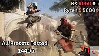 Assassin's Creed Mirage | RX 9060 XT 16GB | RYZEN 5 5600X | All Presets Tested at 1440p | FSR2-Q