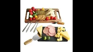 Hecef 8 Pcs Acacia Wood Cheese Board Gift Set&mdash;&mdash; Perfect Gift Selection#gift  #cheeseboard