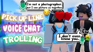 Using Roblox VOICE CHAT to say FUNNY PICK UP LINES!