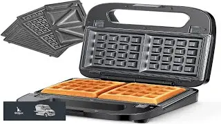 Reemix 3 in 1 Waffle Grill & Sandwich Maker Panini Press Grill and Waffle