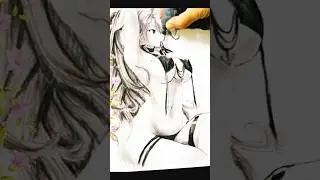 Drawing with Pencil  How to draw Anime Girl(Anime drawing speed art)Speed Pencil Drawing #tazaroart